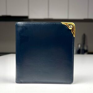 Cartier Wallet Sapphire Dark Blue Leather Bifold Wallet
